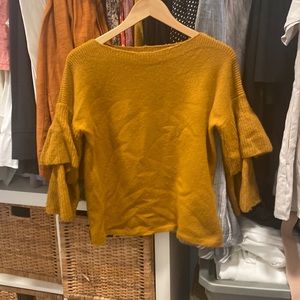Madewell cascade sleeve sweater mustard XS